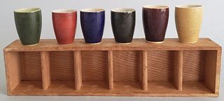Boxed Set of Vintage 6 Japanese Sake Cups