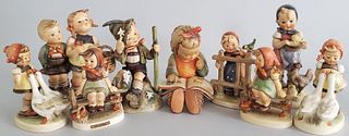 Collection of 9 Vintage German Hummel Figurines