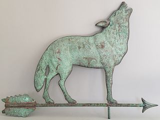 Contemporary Copper Coyote Wolf Weathervane