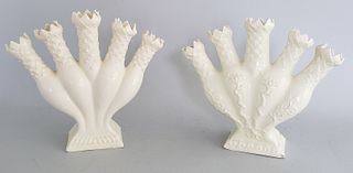 Two 19th Century Creamware Bud Vases