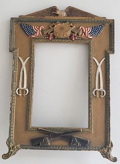 Antique United States Military Souvenir Picture Frame