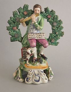 19th Century Staffordshire Flute Player Figurine