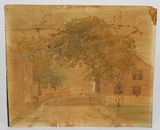 Amelia Ladd Nantucket Street Scene Watercolor, circa 1900