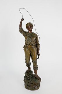 French Sailor Figure Standing on a Rock Formation, Made in Paris France