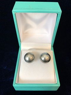 Pair of 11mm Tahitian South Sea Pearl Earrings, 14k posts