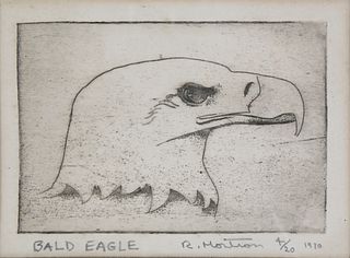 R. Mortross Limited Edition Etching "Bald Eagle", circa 1970