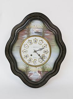 French Decorated Wall Clock Signed C. Chauvineau - Sanxay
