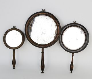Set of Three 18th Century Hand Mirrors