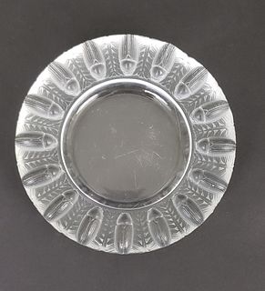 Signed Lalique French Frosted Glass Ashtray