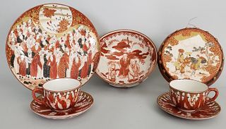 Seven Pieces of 19th Century Kutani Porcelain