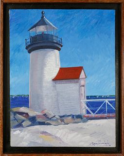 Miguel Hernandez Oil on Canvas, "Brant Point Light"