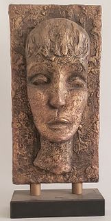 R. Gutman Plaster Modernist Facial Sculpture