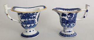 Two 19th Century Chinese Export Porcelain Nanking Helmet Pitchers