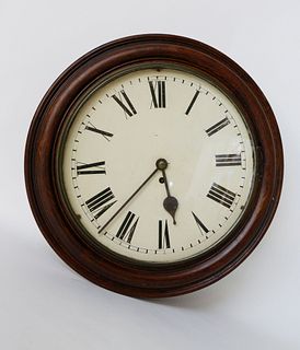 American Round Wall Clock with Fusee Movement, 19th Century