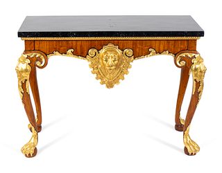 A Pair of George II Style Parcel-Gilt Walnut Consoles
Height 30 1/2 x width 43 x depth 19 inches.