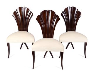 Three Christopher Guy Mahogany La Croisette Chairs
Height 39 x width 22 x depth 22 inches.