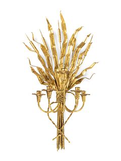 A Louis XVI Style Gilt-Metal Five-Light Sconce
Height 36 x width 17 1/2 inches.