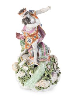 A Derby Porcelain Figure of Neptune
Height 9 1/2 inches.