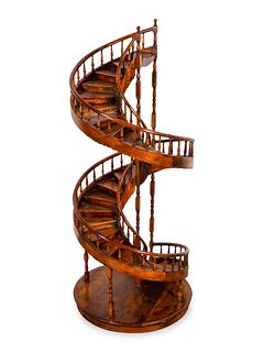 A Mahogany Architectural Spiral Staircase Model
Height 42 x diameter 16 inches.