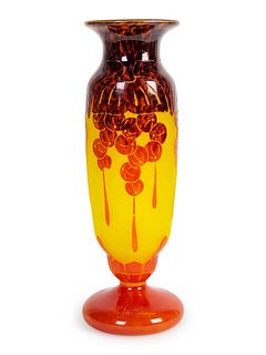 A Le Verre Francais Cameo Glass Vase
Height 12 5/8 inches.