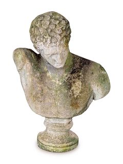A Cast Stone Bust of a Young Caesar
Approximate height 30 inches.