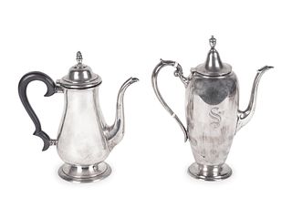 Two American Silver Coffee Pots