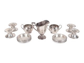 Thirteen American Silver Table Articles
Height of Tiffany creamer, 5 inches.