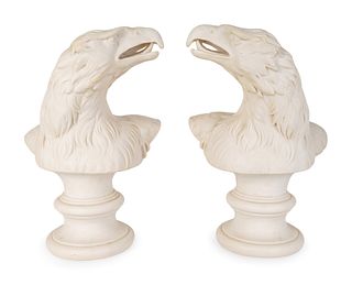 A Pair of Molded Composition Eagle Heads
Height 15 1/2 x width 10 1/2 x depth 7 inches.
