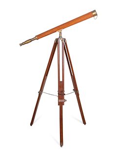 An English Brass-Mounted Mahogany Telescope on Stand
Length of telescope 39 inches.