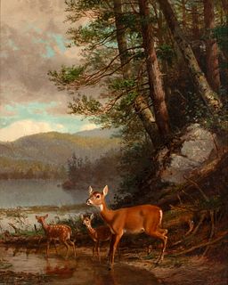 Arthur Fitzwilliam Tait (1819-1905) Doe and Two Fawns