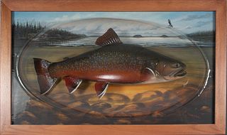Exceptional 10 1/4 lb. Brook Trout Taxidermy Mount, David A. Footer (b. 1931)