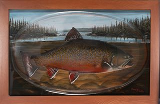 Exceptional 9 lb. Brook Trout Mount, David A. Footer (b. 1931)
