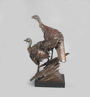 Walter T. Matia (b. 1953) Wild Turkey Pair