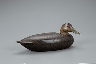 Turned-Head Black Duck Decoy, Louis C. Rathmell (1898-1974)
