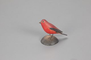 Miniature Scarlet Tanager, A. Elmer Crowell (1862-1952)