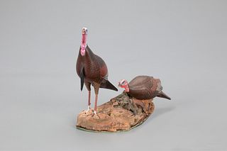 Miniature Turkey Pair, Allen J. King (1878-1963)