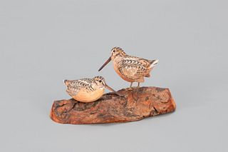 Miniature Woodcock Pair, Allen J. King (1878-1963)