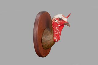 Miniature Wild Turkey Bust, Allen J. King (1878-1963)