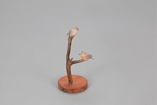 Miniature Mourning Dove Pair, Allen J. King (1878-1963)