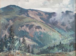 George Browne (1918-1958) Misty Mountain Landscape