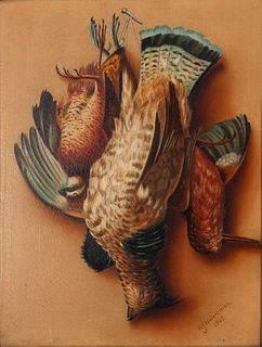 W.J. Holzerman (19th-20th century) Woodcock, Grouse, Quail