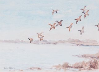 Roland H. Clark (1874-1957) Ducks in Flight