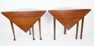 Two Mahogany Envelope Tables, 20th Century