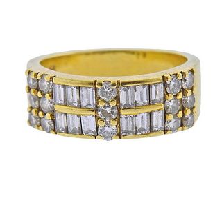 18k Gold Diamond Half Band Ring 