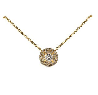 Tiffany &amp; Co Platinum Gold Plated Diamond Pendant Necklace 