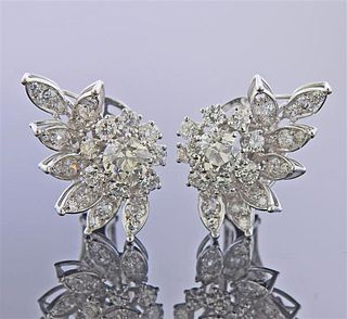 Mellerio 18k Gold Diamond Cluster Earrings 