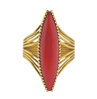 18K Gold Coral Ring