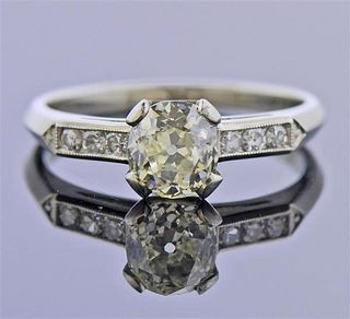 Antique 18K Gold Old Mine Diamond Engagement Ring