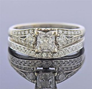 14K Gold Diamond Engagement Ring Set