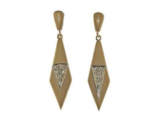 14K Gold Diamond Drop Earrings